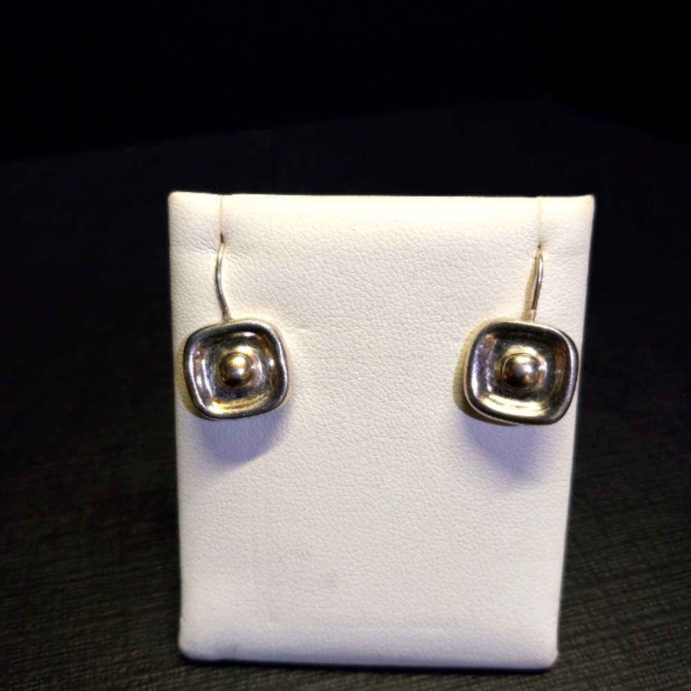 Sterling Silver Square Earring - image 1